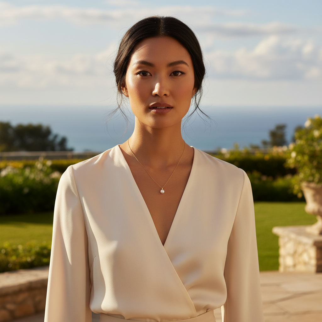 Outdoor pearl necklace - Asian model
