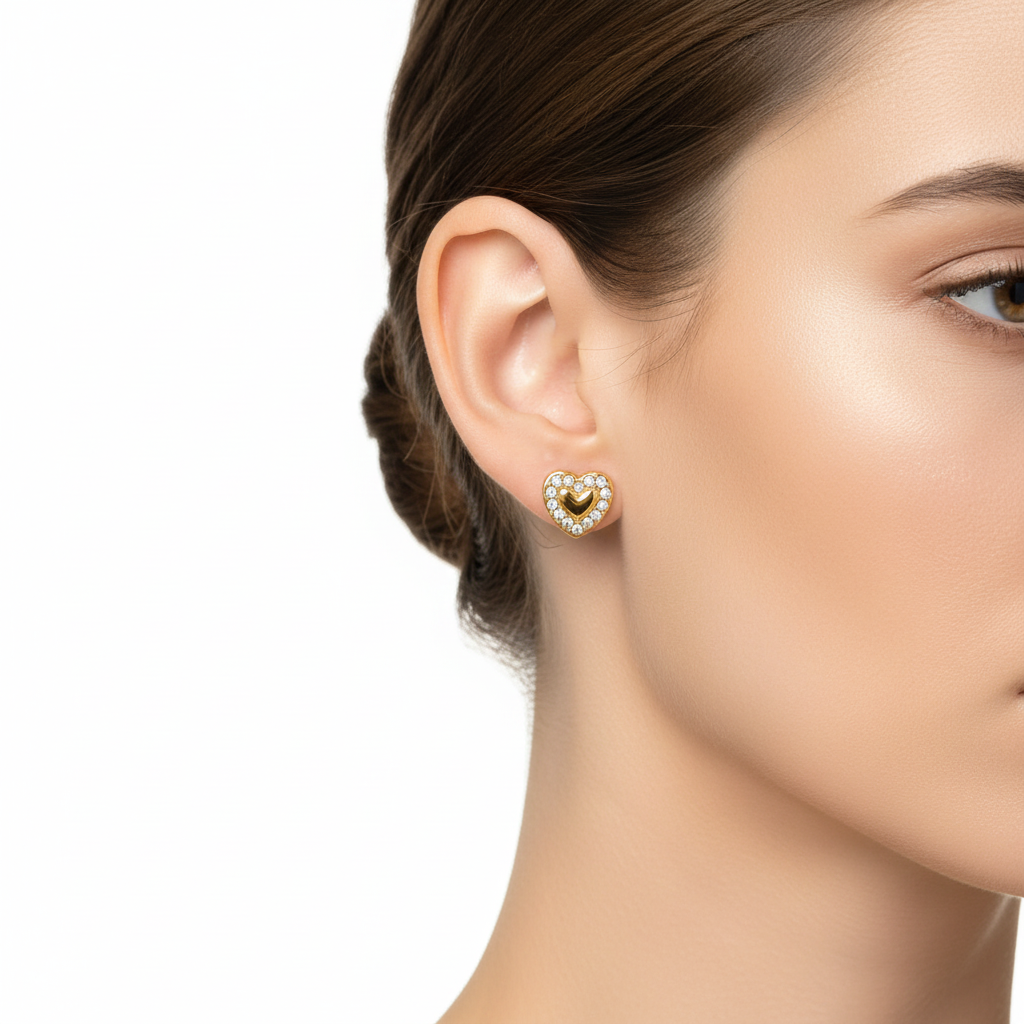 Outdoor shot with proportional earrings