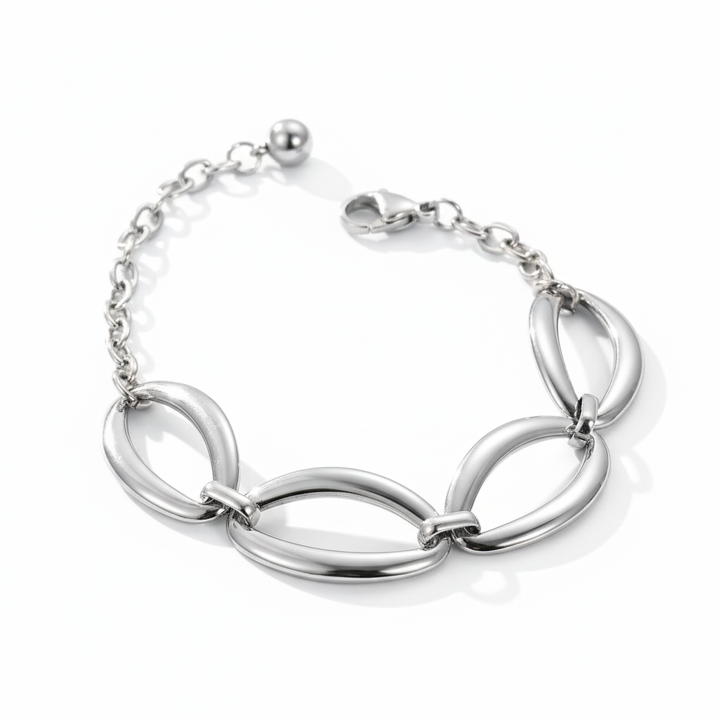 Oval Chain Bracelet Silver