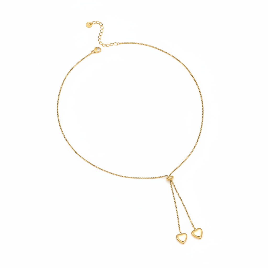 Product shot - Gold lariat necklace