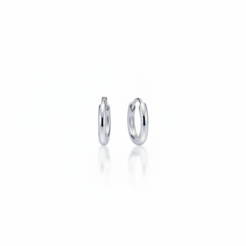 Silver huggie hoop earrings