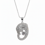 Silver leopard necklace