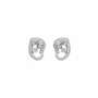 Silver Leopard Panther Earrings - Pure White Background