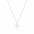 Silver Pearl Necklace White Background