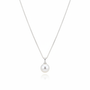 Silver Pearl Necklace White Background