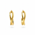 Textured gold hoops white background