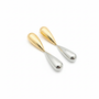 Two-tone drop earrings white background