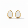 White and gold earrings